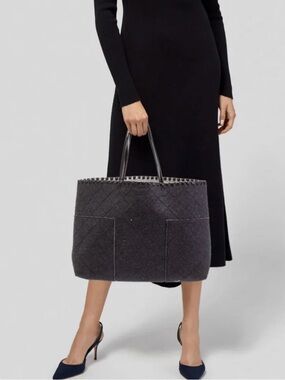 Tory Burch Wool Whipstitch Tote Bag